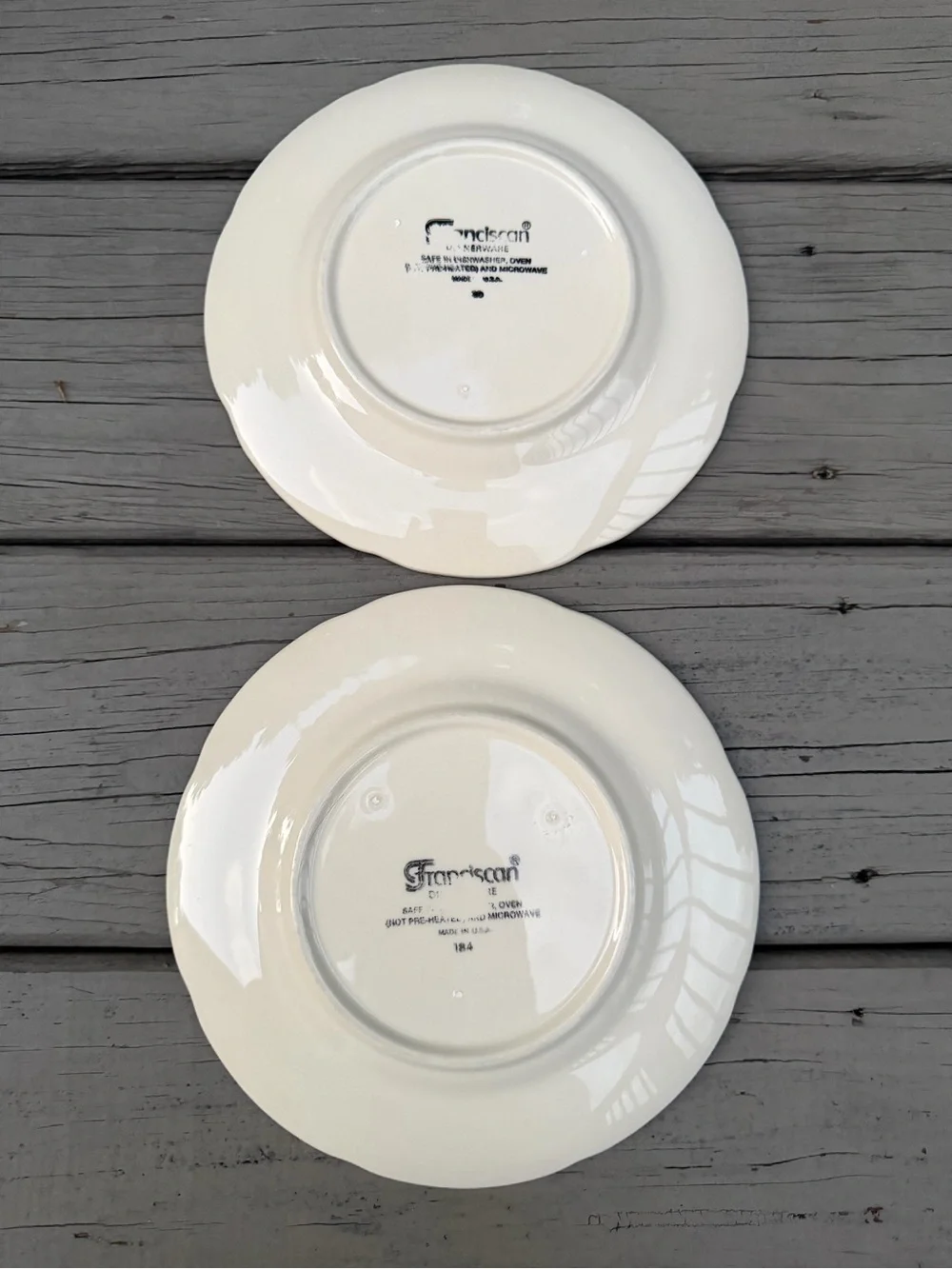 Set of 2 Franciscan Apple USA Backstamp 8” salad plates